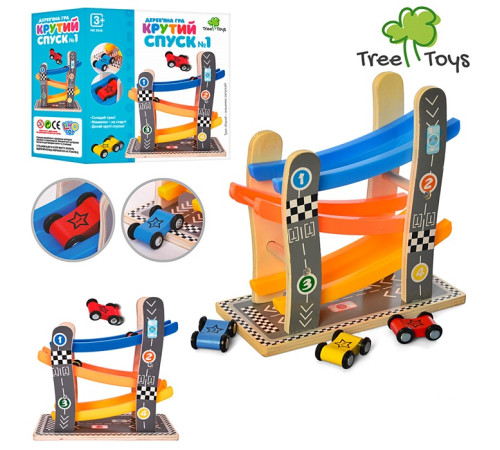 Деревянная игрушка Автотрек "Веселый трамплин" (MD2646)