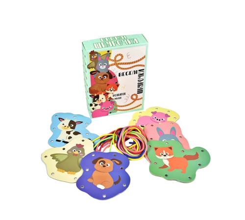 Настольная игра "Весёлые шнурочки животные" "ЯУ" (30522)